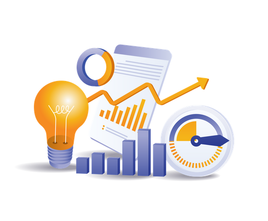 Analista de diagnóstico de velocidad de crecimiento empresarial  Ilustración