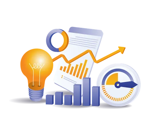 Analista de diagnóstico de velocidad de crecimiento empresarial  Ilustración