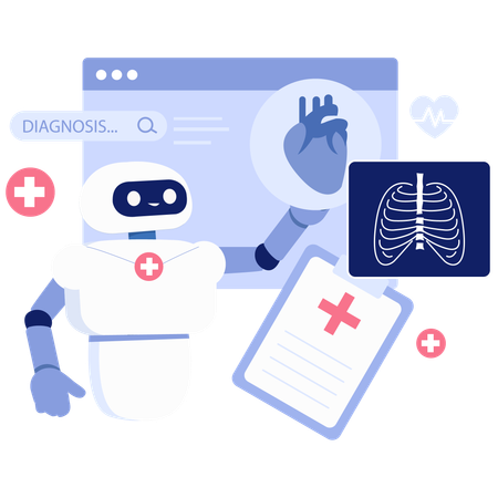 Diagnóstico médico con IA  Ilustración