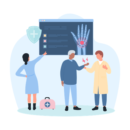 Diagnóstico médico de problemas ortopédicos  Illustration