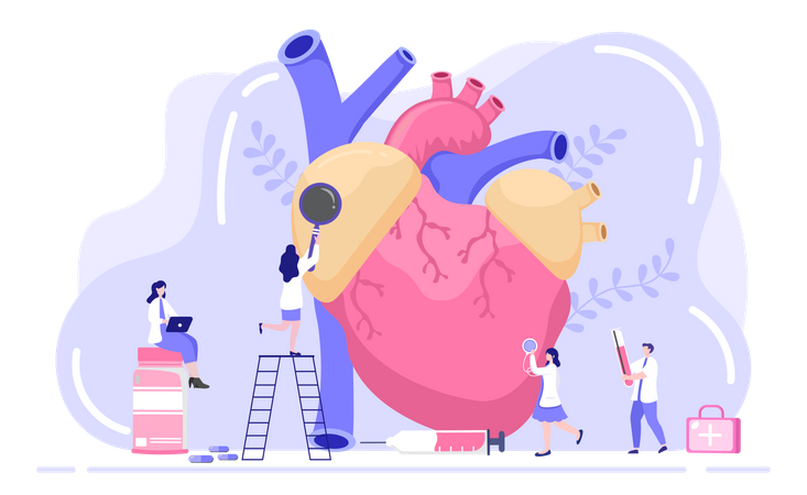 Diagnóstico médico enfermedad cardíaca  Ilustración