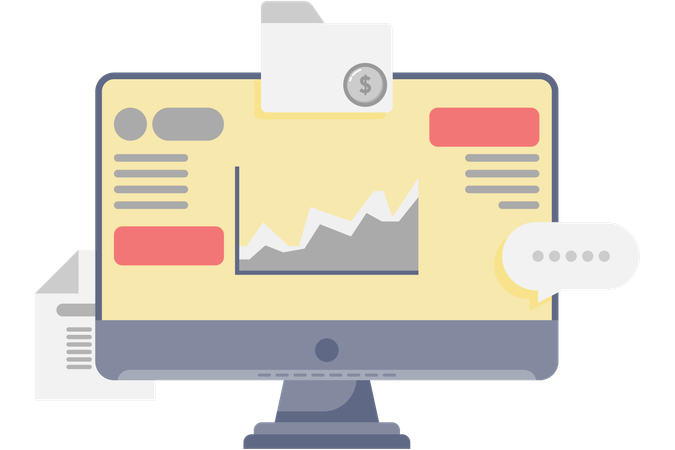 Diagrama de apresentação financeira  Ilustração