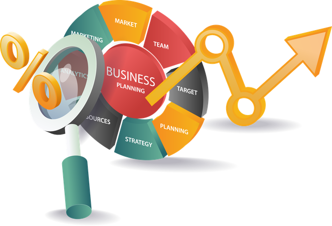 Cuadro de análisis y desarrollo de la gestión empresarial  Illustration