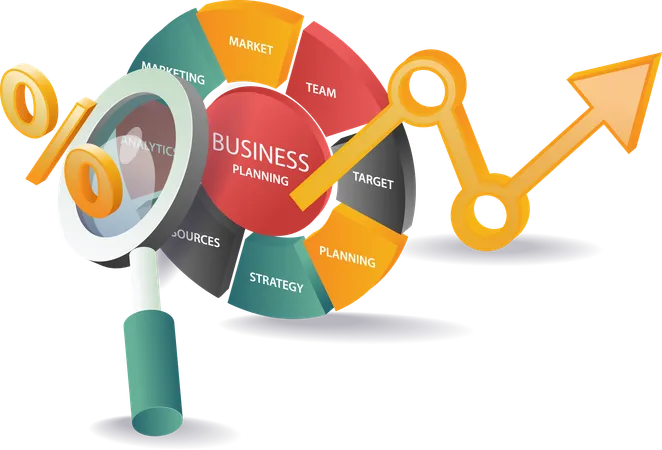 Cuadro de análisis y desarrollo de la gestión empresarial  Illustration