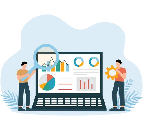 Diagrama de flujo de trabajo web mostrado por un empresario  Ilustración