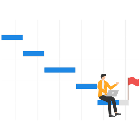 Diagrama de Gantt para la planificación de proyectos.  Ilustración