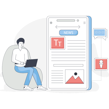 Diagrama que ilustra los pasos para crear un sitio web adaptable a dispositivos móviles con elementos de diseño y ajustes de disposición.  Ilustración