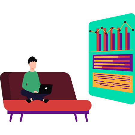 Tableau d'analyse de fabrication d'homme  Illustration