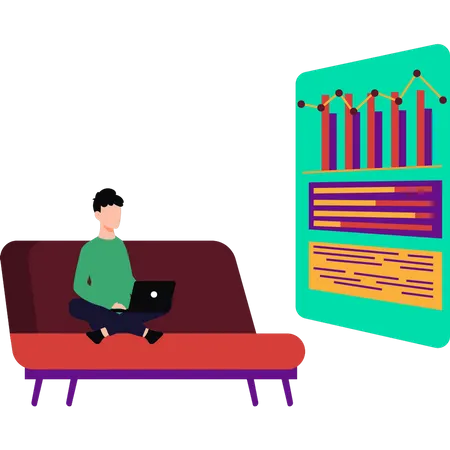 Tableau d'analyse de fabrication d'homme  Illustration