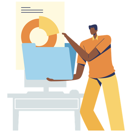 Discussion sur le diagramme circulaire d'entreprise  Illustration