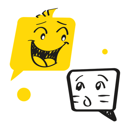 Dialogue box with face expression Illustration