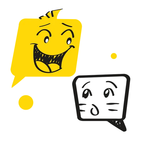 Dialogue box with face expression Illustration