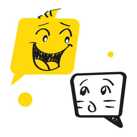 Dialogue box with face expression  Illustration