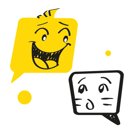 Dialogue box with face expression  Illustration