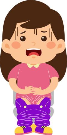 Diarréia de menina  Ilustração