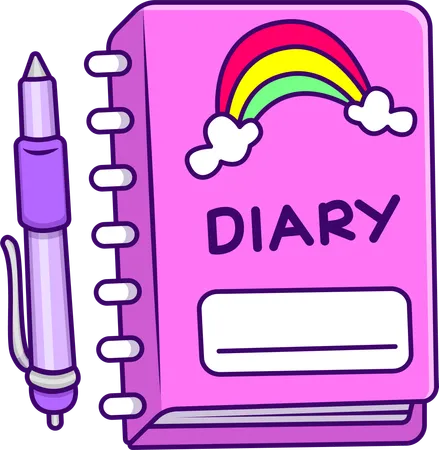 Diary Book And Pen  Illustration