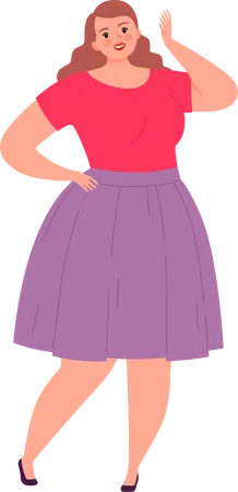 Dicke Frau im Kleid  Illustration