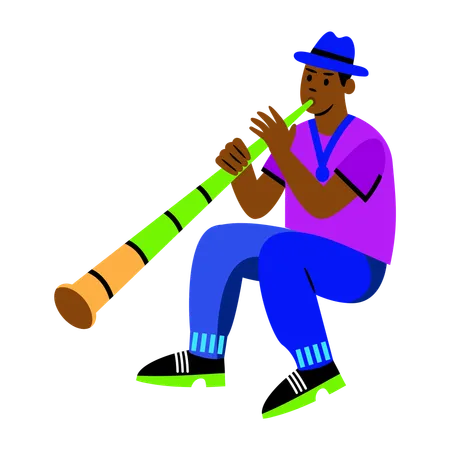 Didgeridoo Player  Illustration