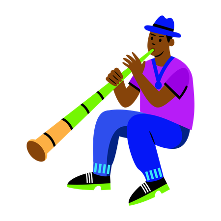 Didgeridoo-Spieler  Illustration