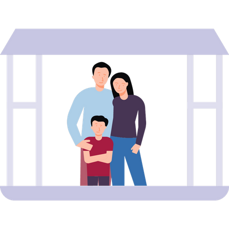 Die Familie befindet sich wegen Covid in Quarantäne  Illustration