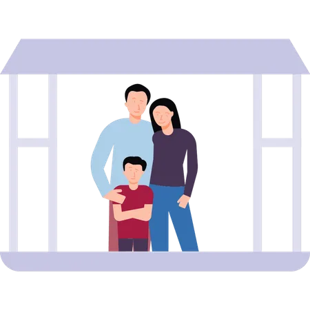 Die Familie befindet sich wegen Covid in Quarantäne  Illustration