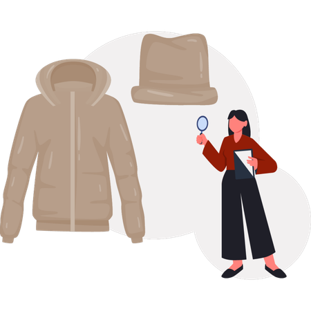 Die Frau forscht an isolierten Westen  Illustration