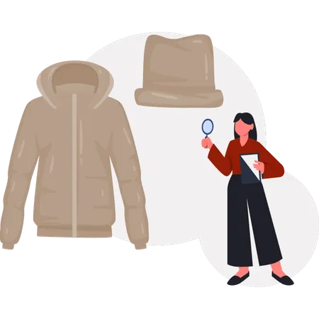 Die Frau forscht an isolierten Westen  Illustration