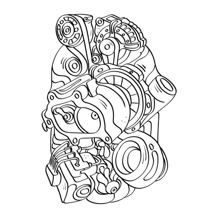 Diesel Engine Components  Illustration