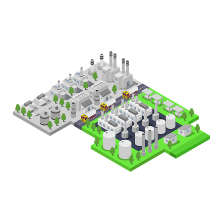 Diesel oil power plant  Illustration