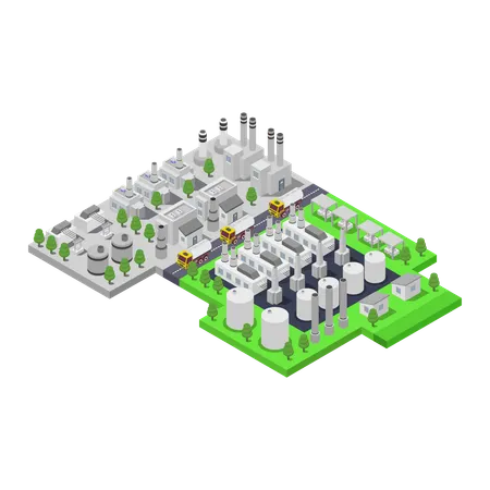 Diesel oil power plant  Illustration