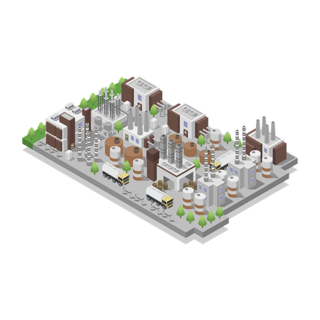 Diesel oil power plant  Illustration