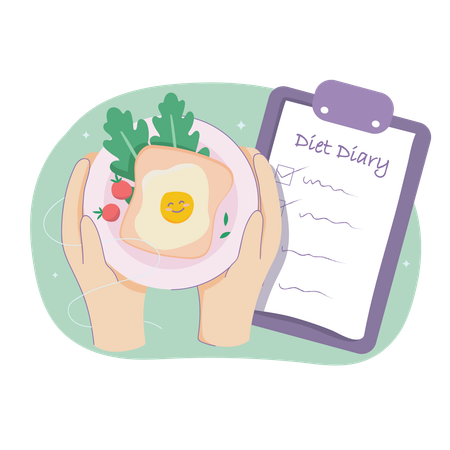 Diet Diary notes  Illustration