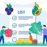 diet plan list illustration free download