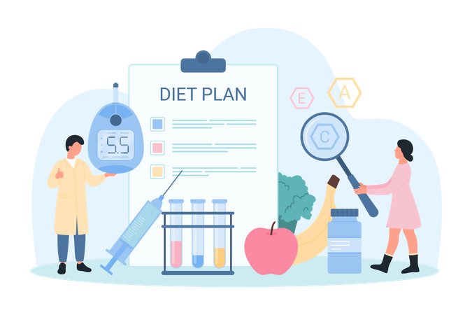 Diet plan for diabetes  Illustration