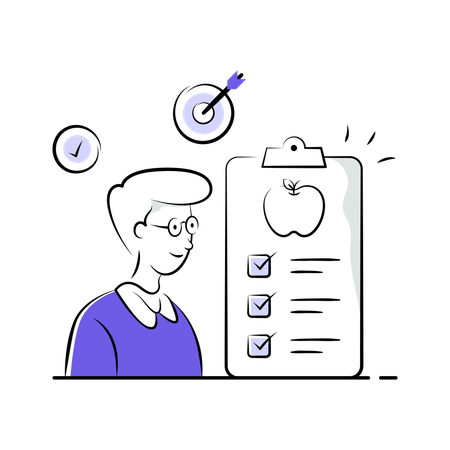 Dietician plans out Diet Plan  Illustration