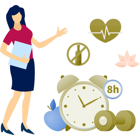 Dietitian explaining about diet plan management  Illustration