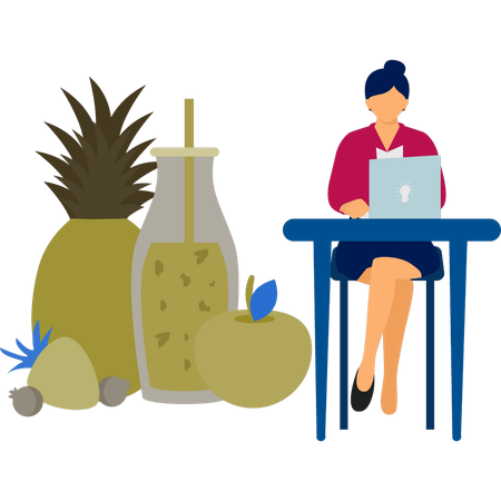 Dietitian making diet plan  Illustration