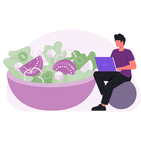Dietitian making diet plan  Illustration