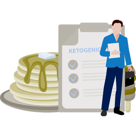 Dietitian pointing ketogenic diet  Illustration