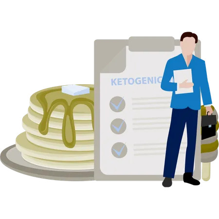 Dietitian pointing ketogenic diet  Illustration