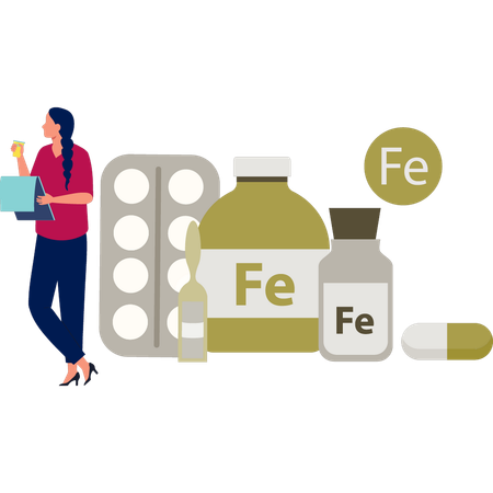 Dietitian prescribe iron supplement  Illustration