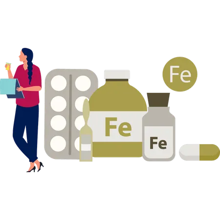 Dietitian prescribe iron supplement  Illustration