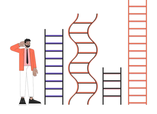 Different career ladders  Illustration