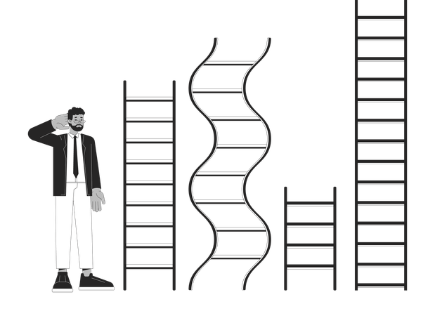 Different career ladders  Illustration