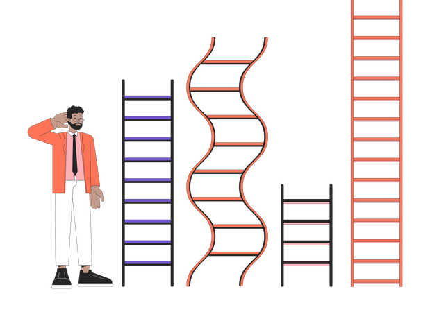 Different career ladders  Illustration