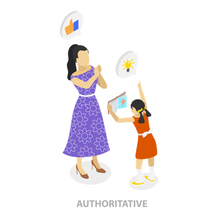 Different Children Raising Methods  Illustration