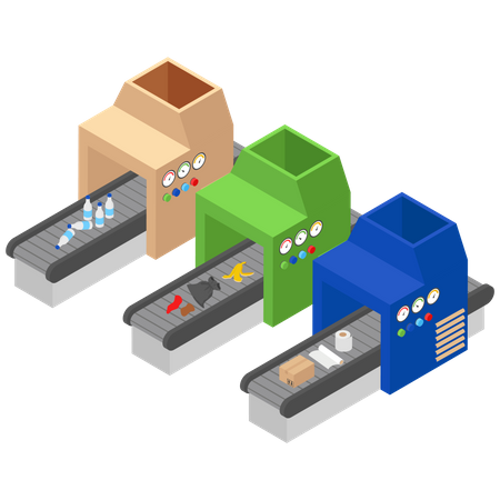 Different Garbage Recycling Machine  イラスト
