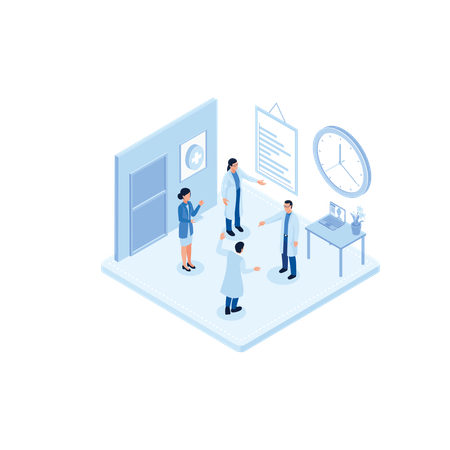 Different medical staff having webinar  Illustration