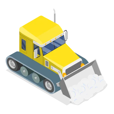 3 D Isometric Flat Vector Set Of Different Snowplows Snow Removal Vehicles Item 4 Illustration