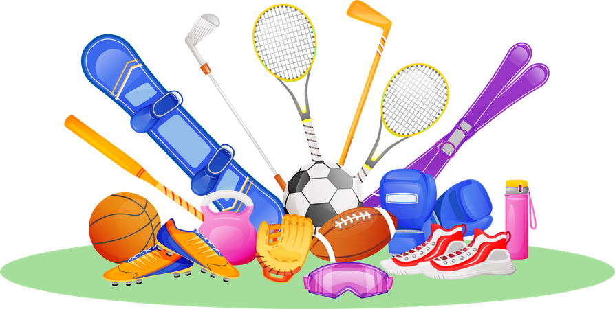 Different sport gear  Illustration